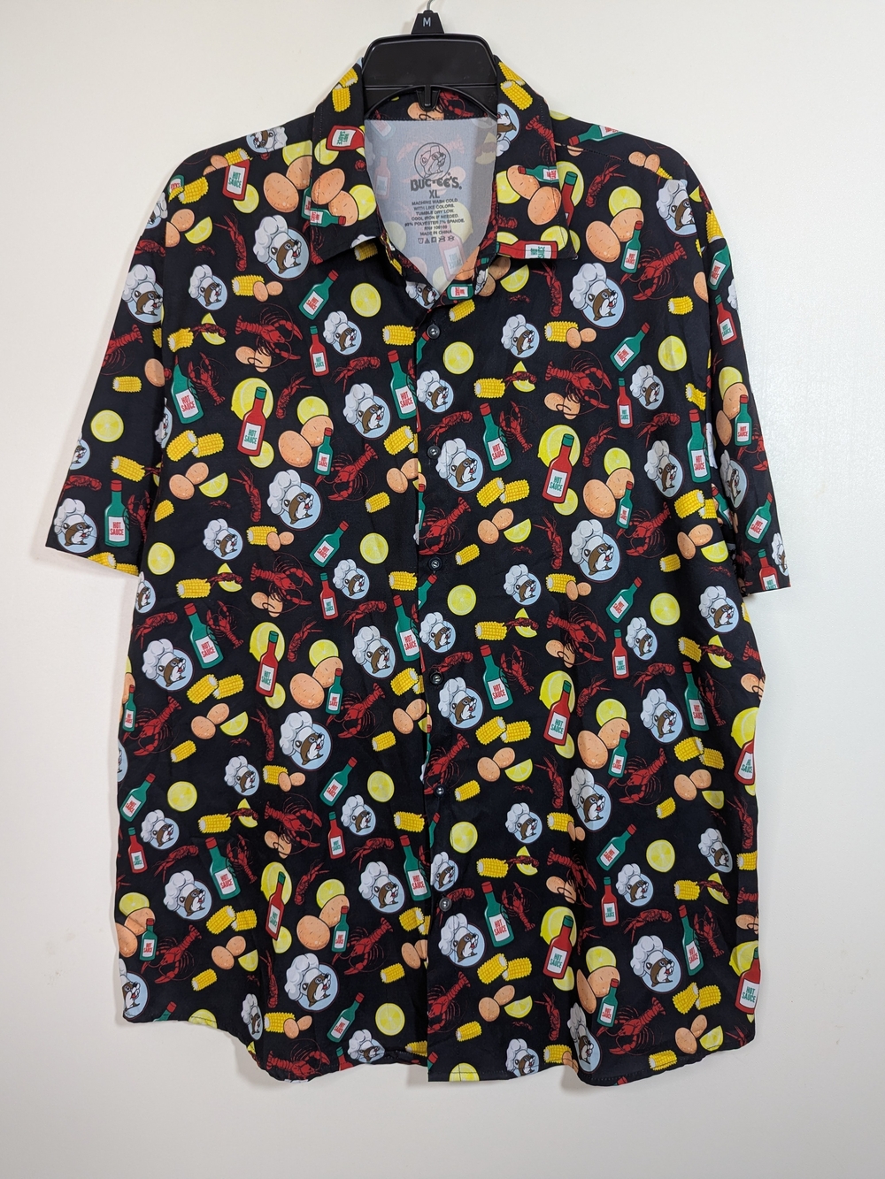 Black Short-Sleeve Printed Men’s Shirt